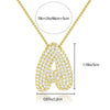 18K Gold Plated Waterproof Thick Bubble Alphabet Letter Clavicle Choker Necklace Sparkling Rhinestone Balloon Initial Jewelry