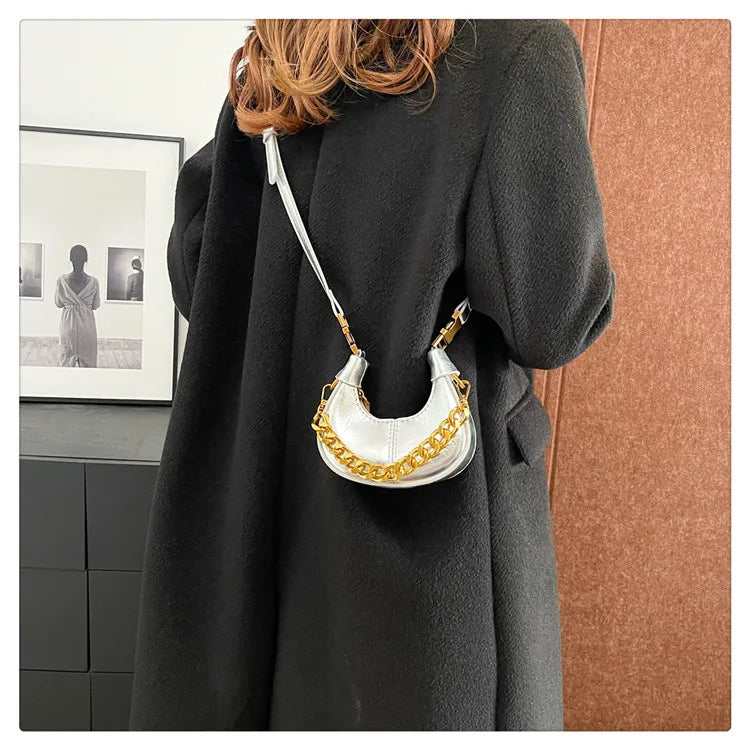 2024 Autumn Winter Mini Crossbody Bags For Women Luxury Half Moon Handbags For Ladies Purse Handle Bags Female Small Bag