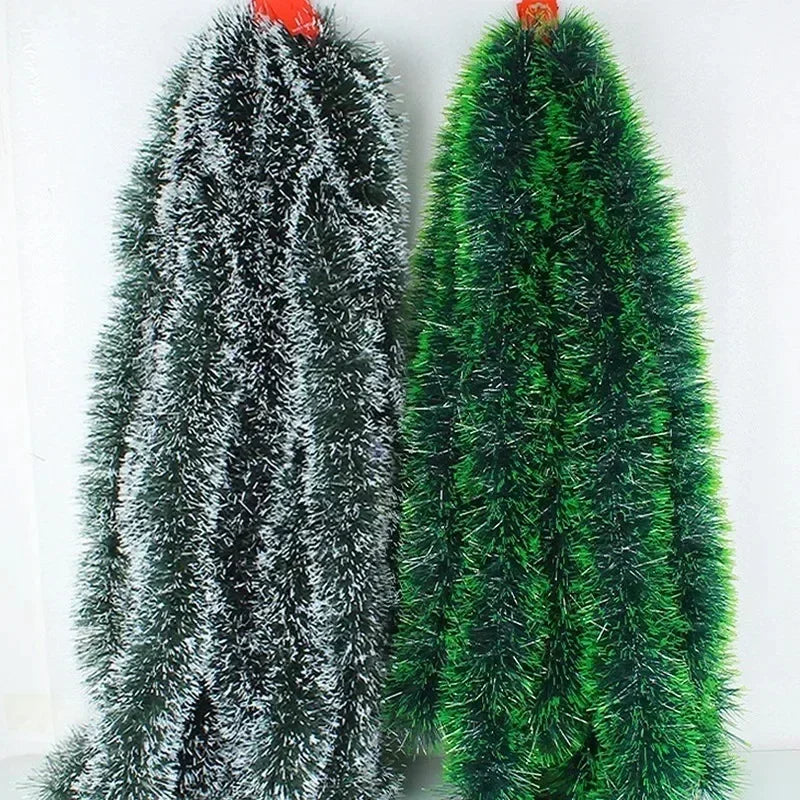 Christmas Tinsel Ribbons Garland Green Cane Wreath Xmas Tree Hanging Pendent Ornaments Wedding Party Supplies Home Decor