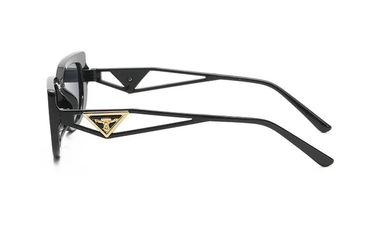 New Small Frame Cat Eye Sunglasses Women Personality Hollow Triangle Sun Glasses Men Trendy Retro Oval Gafas De Sol Mujer