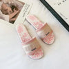 2024 Letter Slippers Fashion Flat Woman Single Shoes Casual Shoes Female Outer Wear Letter Sandals Women's Shoes Flat