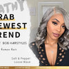 Natural Wave Gray Short Bob Salt And Peppe Glueless Closure Lace Wig Brazilian Human Hair Ready to Wear Lace Wigs For Women