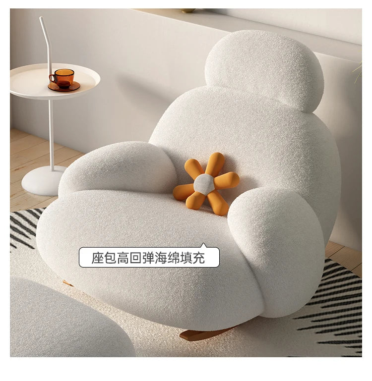 Fluffy White Living Room Chair Modern Cute Floor Ergonomic Living Room Chair Lounge Recliner Meuble Salon Home Furniture
