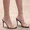 Star style Luxury Crystal Snake Coiled Women Sandals Sexy Stiletto High heels Gladiator Sandals Summer Fashion Party Prom Shoes
