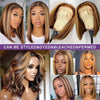 4/27 Highlight Bob Wigs Piano Colored Straight 13x4 Lace Frontal Human Hair Wig For Women HD Transparent Full Lace Bob Wigs