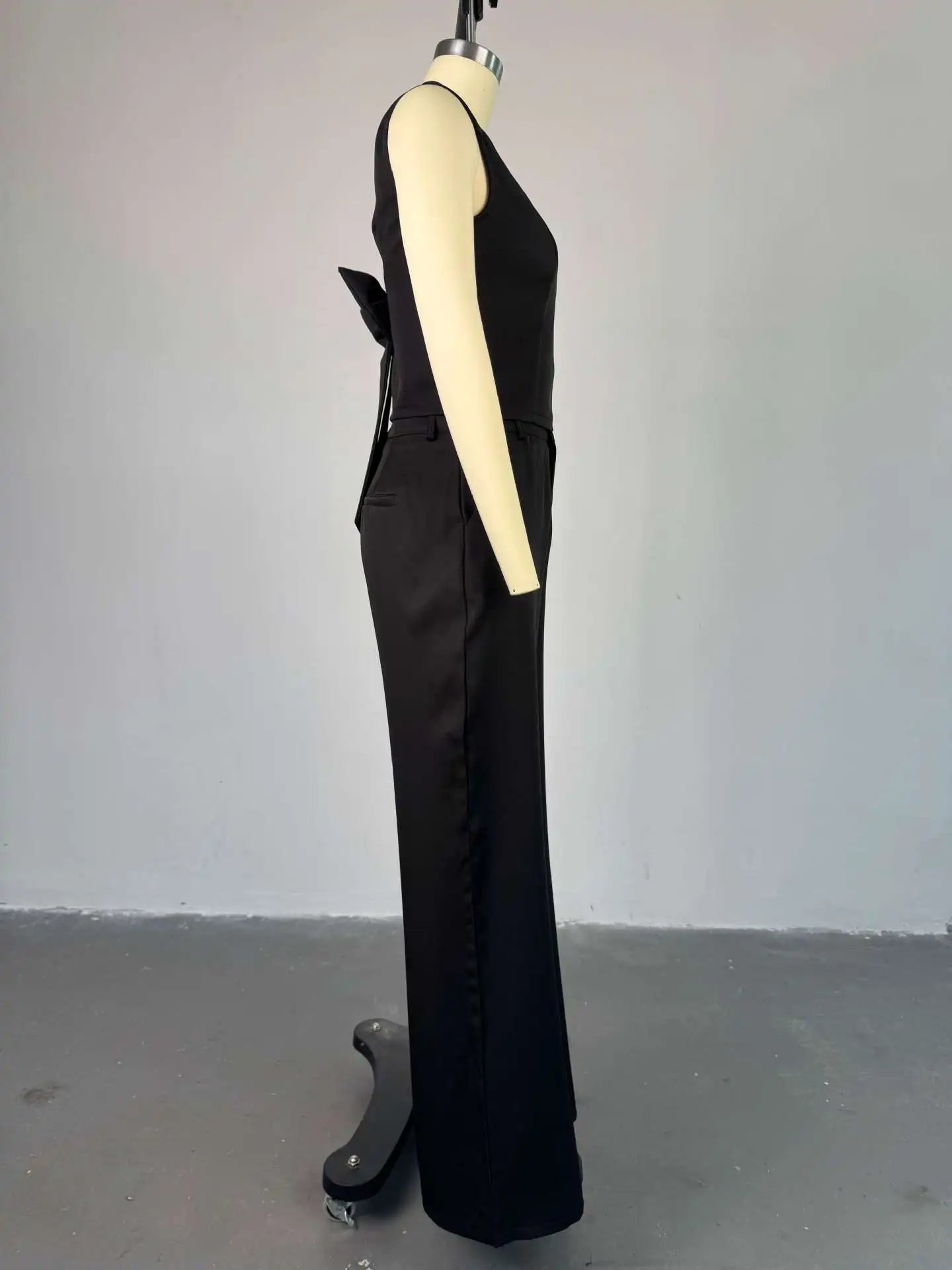 Two Piece Sets Women Pant Set Sleeveless V Neck Casual Pants Y2k Tops Wide Leg Long Pants High Waist Elegant Party Streetwear