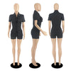 Streetwear Zipper Pockets Shorts Jumpsuit Women Clothing Short Sleeve Skinny Cargo Playsuit Summer Casual One Pieces Romper