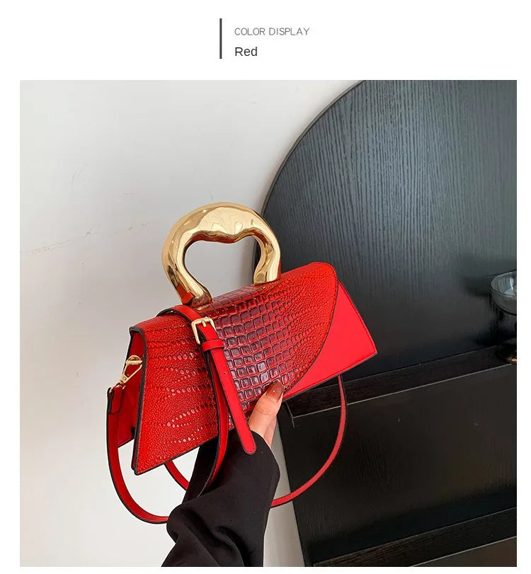 Solid Alligator PU Shoulder and Crossbody Bags Personality Designer Style High Quality Hand Bags for Women 2024 Fashion Hot Sale