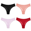 BZEL 4PCS Women's Panties Set Fashion Striped Thongs Soft Cotton Underwear Sexy Lingerie Sports Breathable G-Strings Cozy T-Back