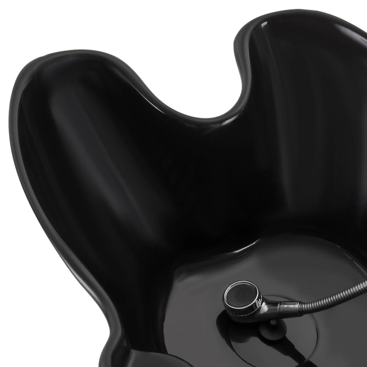 Portable Shampoo Basin with 2 Water Buckets 30cm Deep Salon Hair Washing Sink Adjustable Height Angle Mobile Shampoo Bowl Unit