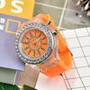 Luminous Quartz Watch for Women Personality Rhinestone Led Fashion Geneva Male and Female Students Couple Jelly Wrist Watches