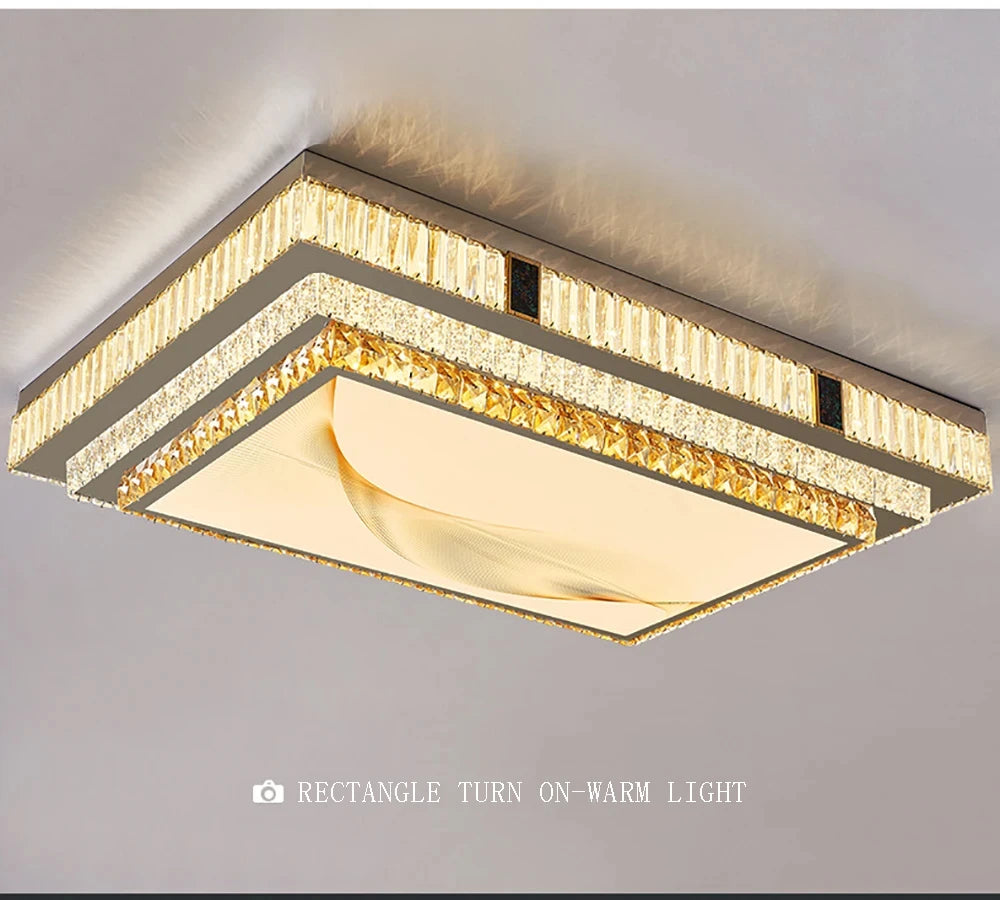 Luxury Ceiling Chandelier Gold Modern Led Lights Home Decor K9 Crystal Lustre for Living Room Bedroom Bathroom Home Appliance