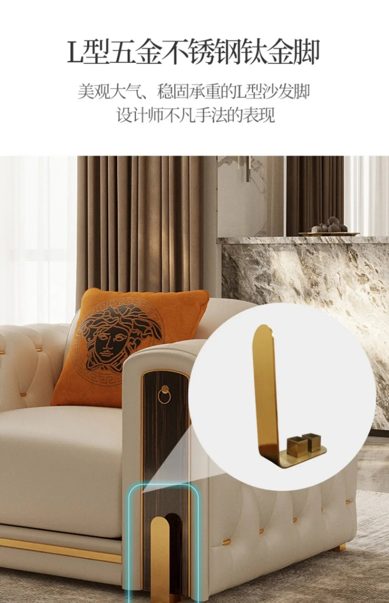 Elegant Luxury Modern Sofa Designs Royal Set Designer Leather Sofa Lounge Loveseat Divano Soggiorno Living Room Furniture