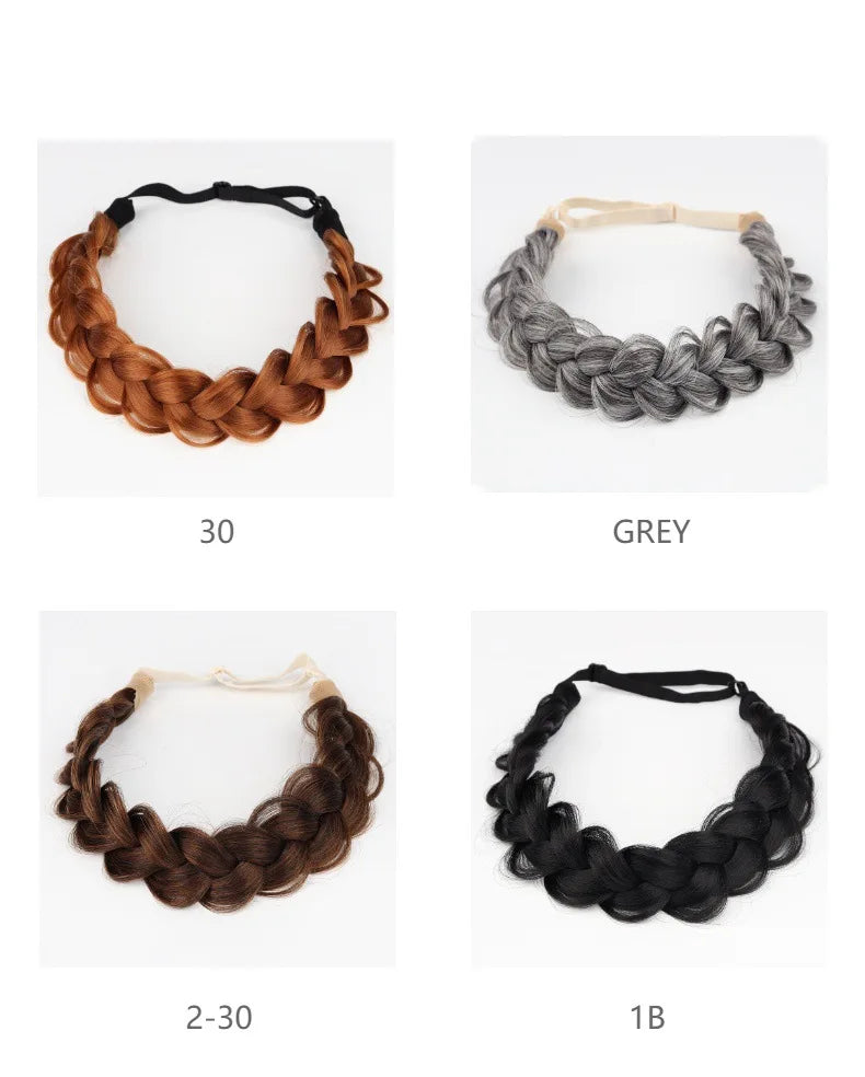 Synthetic Premium Adjustable Handmade Braided Elastic Band Hair Fashion Braiding Hair Headband Headwear For Women
