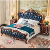 Nordic Luxury Aesthetic Bed Queen Size Cheap Cute Salon Bedroom King Bed Modern Wood Leather Camas Matrimonial Room Furniture