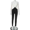 Nsauye High Waisted Bodycon Women Sexy One Pieces Fashion Y2K V Neck Jumpsuit Top Summer 2025 Club Overalls Bodysuit Low Cut Out