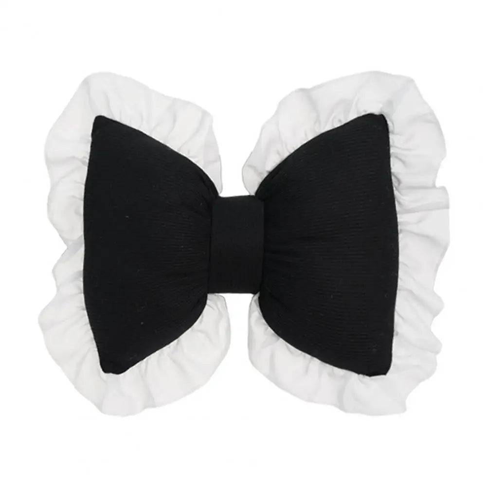 Pink Bow-shaped Pillow Ruffle Lace Decor Plush PP Cotton Filling Pillow Bed Couch Sofa Support Pillow Car Seat Companion Pillows