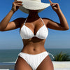 Bikini Set Women Low Waist Sexy Two Piece Swimsuit Women's Solid Color Black Lace-up Push Up Brazilian Bikinis Bathsuit