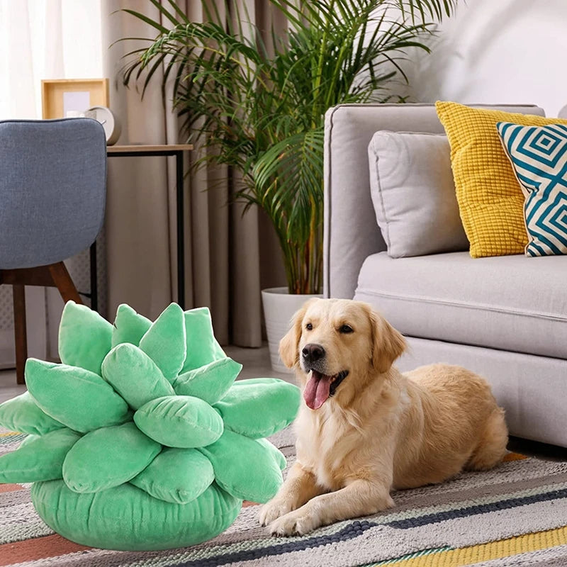 Inyahome 3D Succulent Throw Pillow Cactus Plush Flower Plant Shaped Cushion for Living Room Decor Novelty Decoration Plant Decor