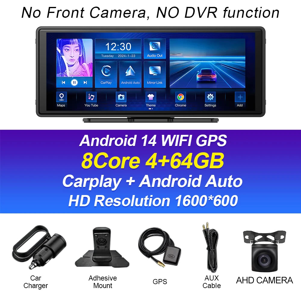 CAIXI 10.26" 4/8 Core Android 14 Wireless Carplay & Android Auto Car Radio   Multimedia Player Autoraido GPS Navigation Rearview