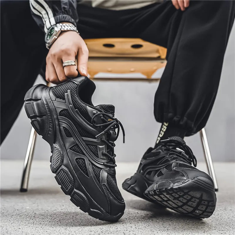 Autumn Men's New Breathable Sports Shoes Fashion Thick Sole Casual Shoes Comfortable and Versatile Trendy Running Shoes Spring