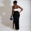 Women Two Piece Set Solid Color Breast Wrap Top and Irregular Slit Long Skirt Suit Lady Streetwear Mini Skirt Club Party Outfits