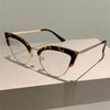 2023 New Vintage Cat Eye Glasses Frame New Stylish Semi Metal Rim Women Eyewear Trendy Brand Design Non-prescription Eyeglasses