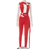 Joskaa Sexy Hollow Bandage Irregular Jumpsuit Women Summer Sleeveless Backless Ribbon Skinny Rompers 2025 Midnight Clubwear