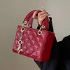 Quilted Pattern Solid Color Pu Handbag With Pendant Decoration, Versatile Noble Women's Crossbody Bag, Fashionable Handbag