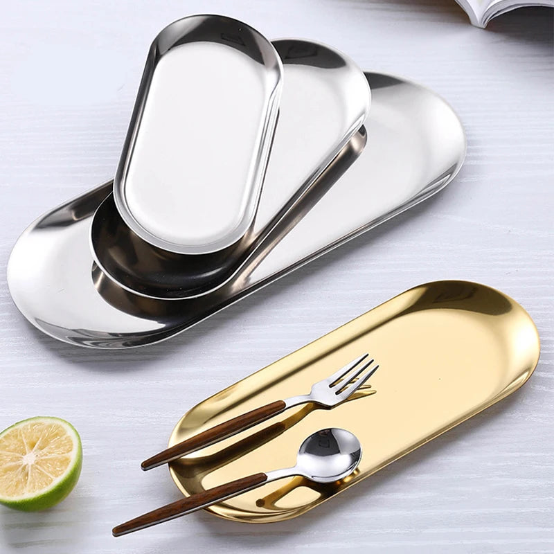 Stainless Steel Cosmetic Storage Tray False Nails Dish Tools Storage Tray Nail Art Equipment Plate Doctor Surgical Dental Tray