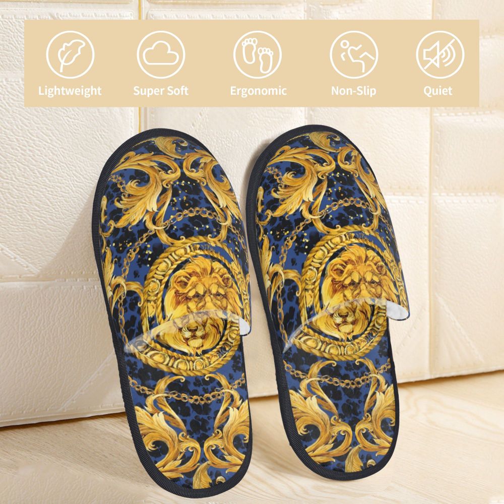 Custom Queen Of Absolutely Everything Gold Baroque Soft Memory Foam House Slippers Women Comfy Warm Anti-skid Sole Slipper