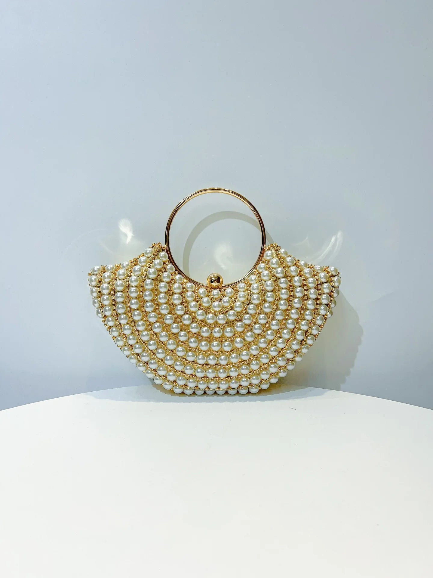 Luxurious Design Sparkling Banquet Clutch Bag Fashion Pearl inlay Wedding Handbag Lady Chain Shoulder Bag New Clutch Purse
