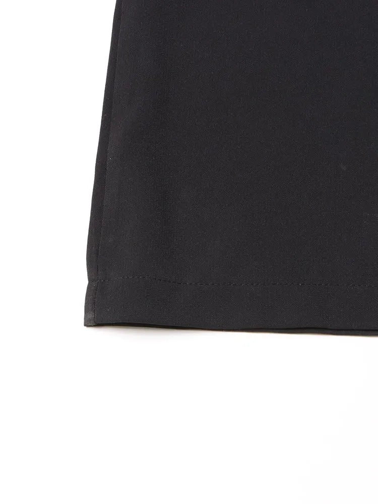 TWOTWINSTYLE Solid Wide Leg Pants For Women High Waist Hollow Out Spliced Diamonds Loose Straight Pant Female Fashion Clothing