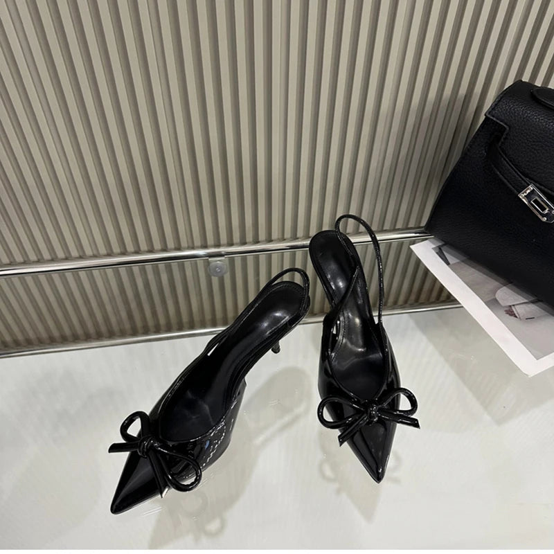 Summer High Heel Women Sandals Shoes Fashion Shallow Butterfly-knot Shoes Elegant Wedding Party Shoes