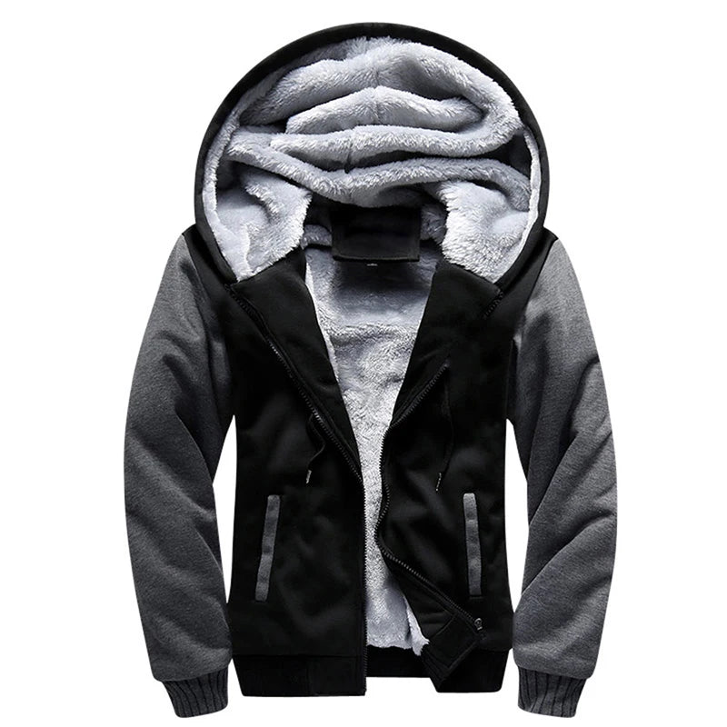 Men's Jacket Winter Camouflage Fleece Thicken Hooded Jackets Male Long Sleeve Coat Casual Zip Up Hoodies Streetwear Men's Coats
