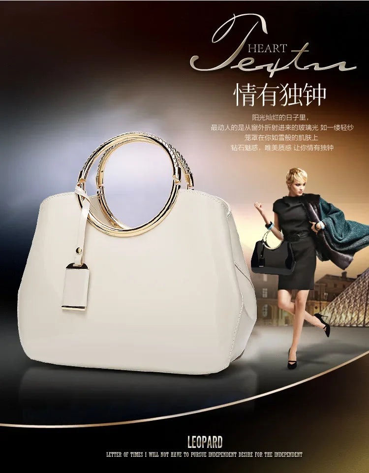 New European and American Fashion Foreign Trade Women'sShoulder Wedding Bag with Bright Surface Shoulder Handheld Bride Bag