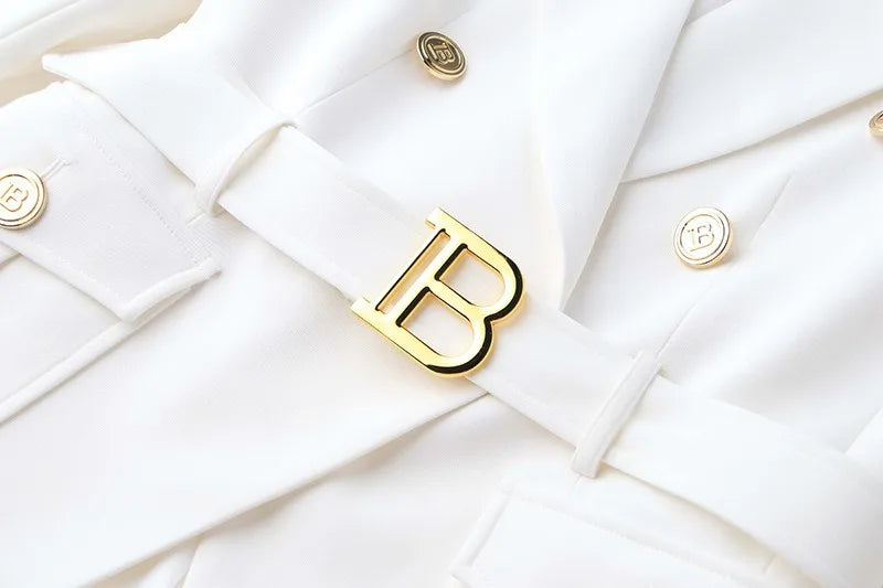 9 Colors Factory Customize Luxury Quality Classic Style Office White Black Women Pocket Blazers with Blet