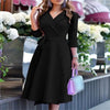 New Womens Dress Clothing Printing Suit Collar Tie Dress