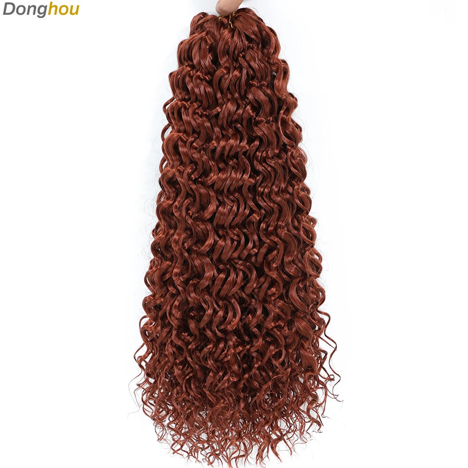 Beach Curl Crochet Hair Gogo Curl Crochet Hair 18 Inch Ombre Brown Blonde Bug Ginger T30 Synthetic Deep Wave Twist Crochet Braid