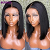 Ombre Ash Blonde With Brown Roots Colored Short Bob Wig 13x4 Lace Front Wig 180% Density Straight Human Hair Wig For Black Women