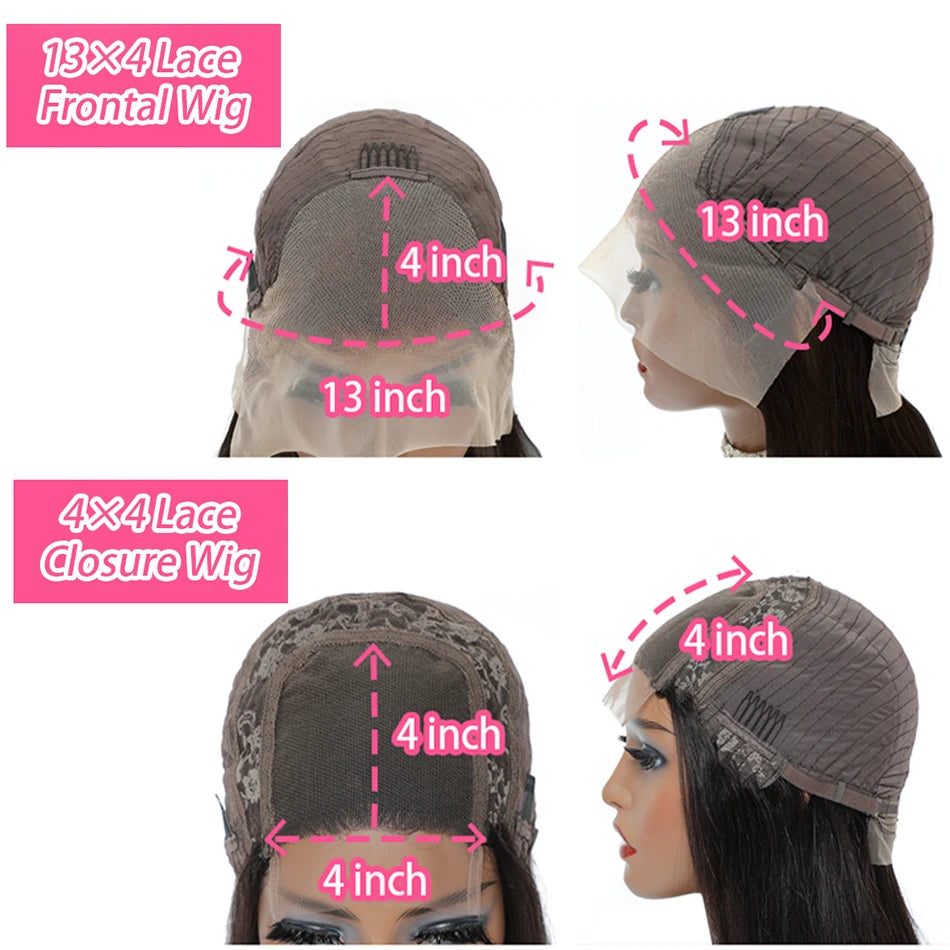 Peruvian Kinky Straight Wig Glueless Short Bob Wigs Human Hair 13X4 Yaki Straight Lace Front Wig Pre Plucked Closure Wig 180%
