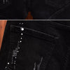 Fashion Trendy Slim Denim Jeans Men Distressed Ripped Holes Patches Spring Autumn Casual Design Korean Luxury Clothing Trousers