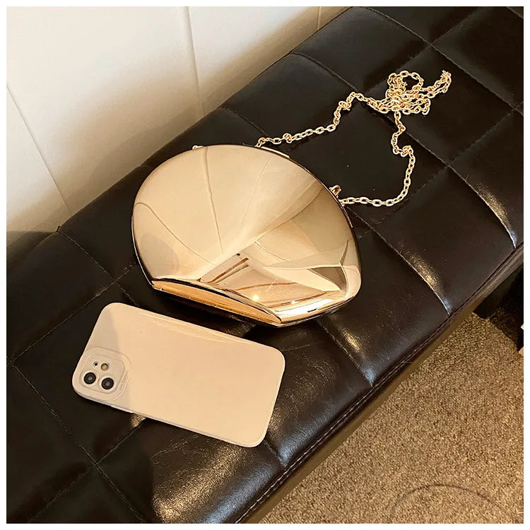 Golden Acrylic Women Hobo Bags Luxury Designer Clear Beach Handbags Dinner Party Wedding Round Top Handle Evening Clutch Purse