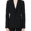 TWOTWINSTYLE Backless Spliced Button Blazers For Women Notched Collar Long Sleeve Patchwork Chain Chic Blazer Female Fashion New