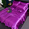 Nordic Satin Silk Bedding Set with Duvet Cover Bed Sheet Pillowcases Luxury Solid Single Double Couple Pillow Case Bedsheet