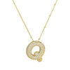 Cubic Zirconia Gold Plated  Bubble Alphabet Letter Necklace Monogram Necklace Balloon Initial Necklace Gifts for Women Girls