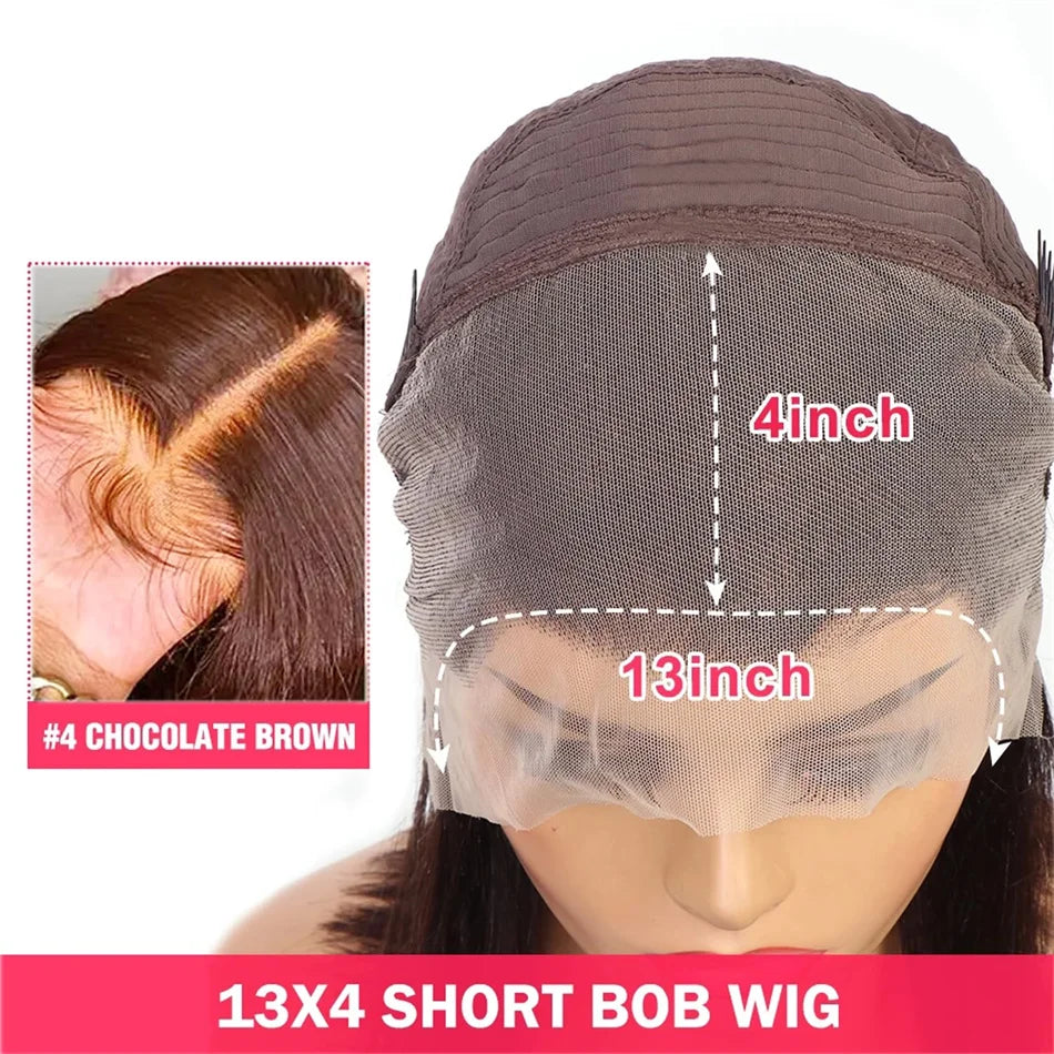 Hot Red Bob Wig 13x4 Lace Front Human Hair Wigs For Women Brazilian Bone Straight Red Colored Lace Frontal Wigs 10 12 14 16 Inch