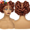Natural Color 6Inch Transparent Full Lace Braided Wigs Short Cute Handmade Bantu Synthetic Braided Lace Wigs Knotless Braids Wig