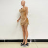Women's Party Dress Sleeveless Shiny Sequins Feather Evening Dress Sexy Off Shoulder Backless Mini Formal Prom Dresses HXY8