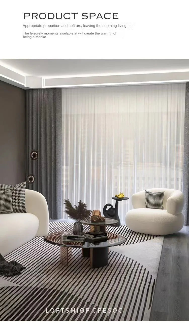 Small unit living room balcony leisure small sofa lamb wool single sofa ins style lazy sofa chair